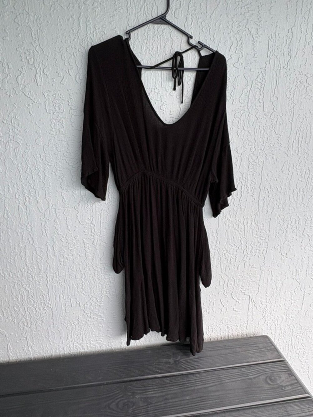 Raisins Curve Crepe Black Swim Cover Up 1x
